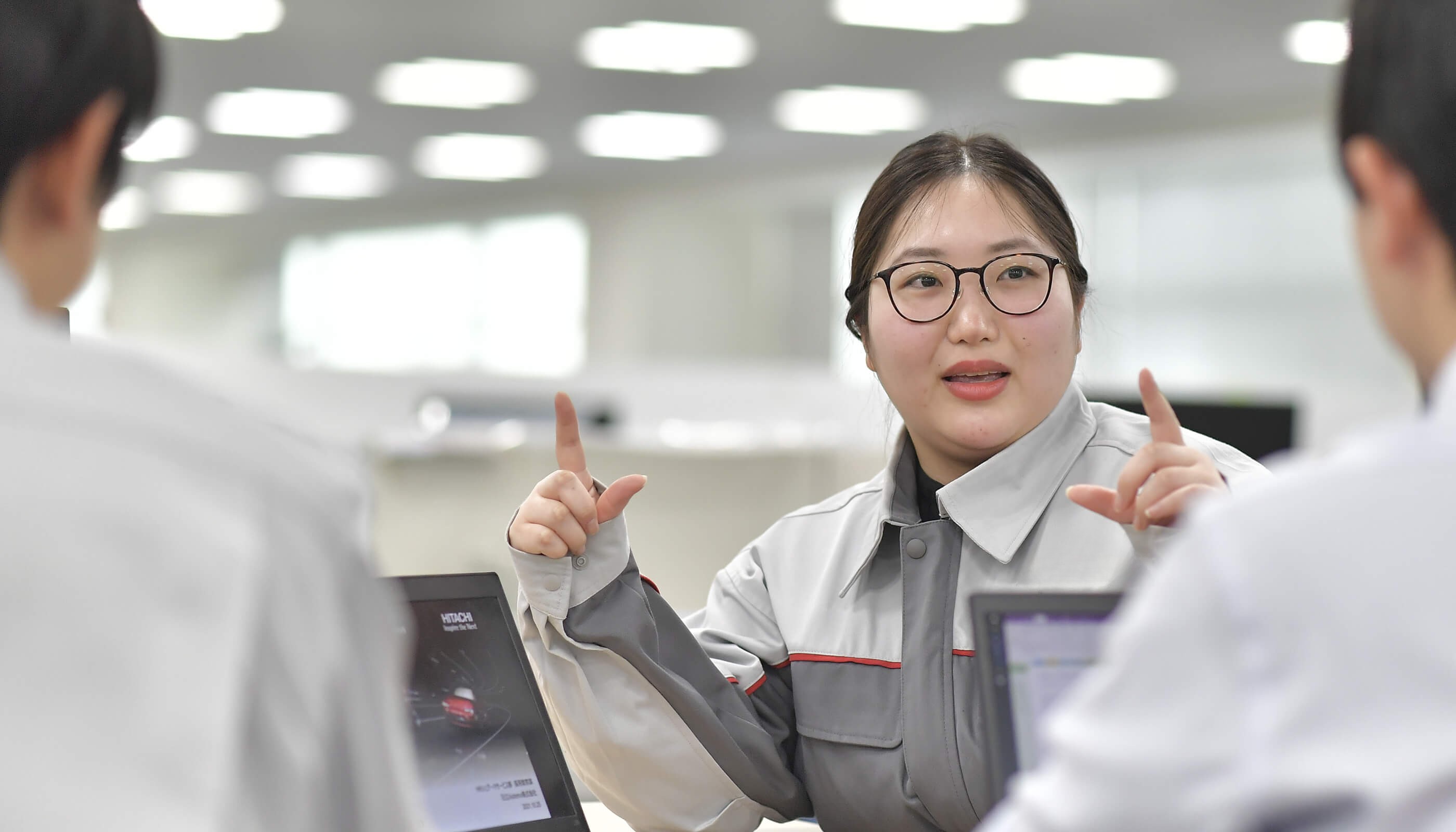 a person pointing at something
