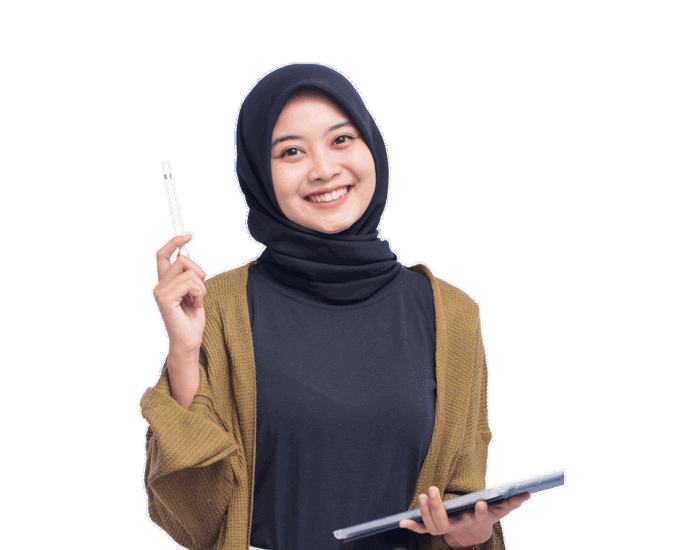 a person holding a tablet and a pen