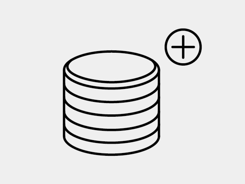 a black and white line drawing of a stack of coins