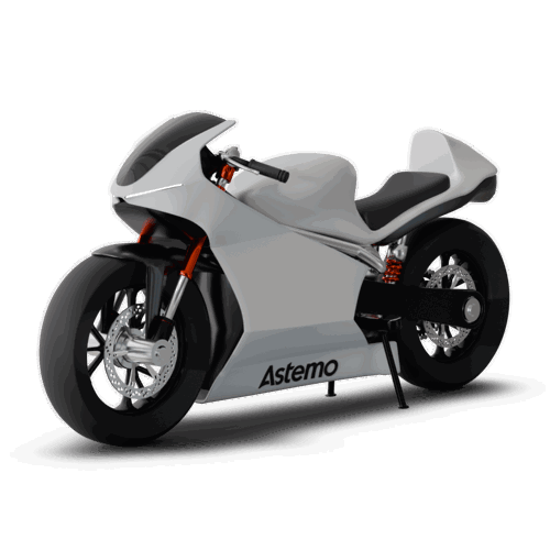 ein weißes Motorrad mit schwarzen Rädern