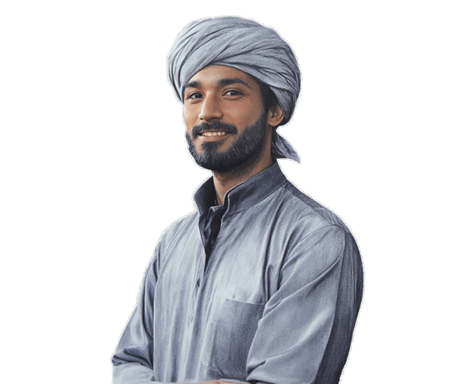 eine Person mit einem Turban auf dem Kopf