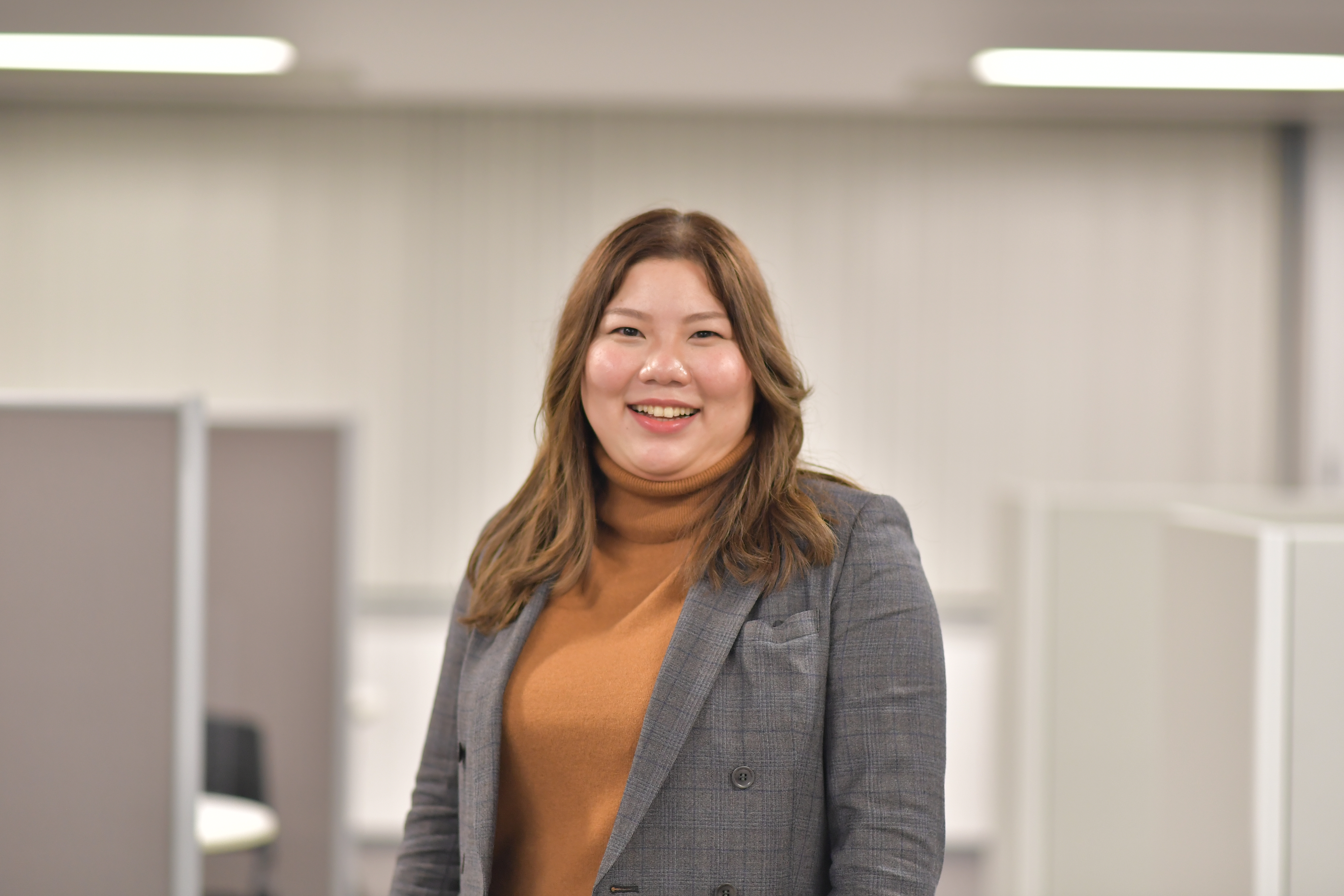 a person smiling at camera