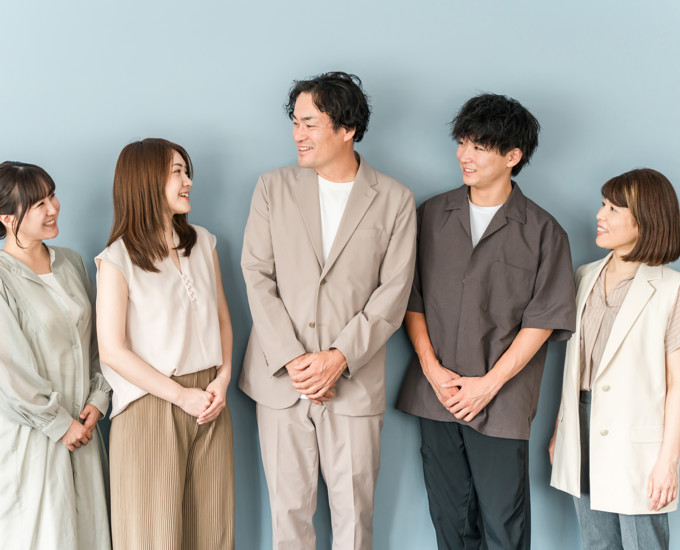 a group of people standing together