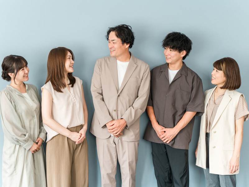 a group of people standing together