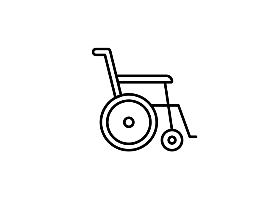 車いすの白黒線画