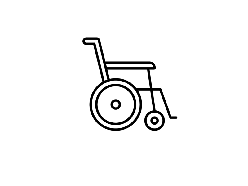 車いすの白黒線画