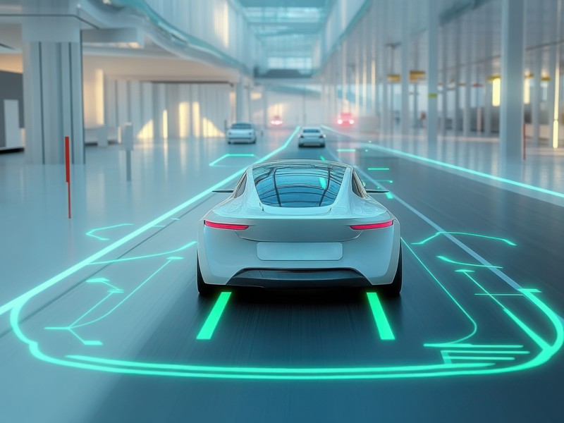 a car driving on a road