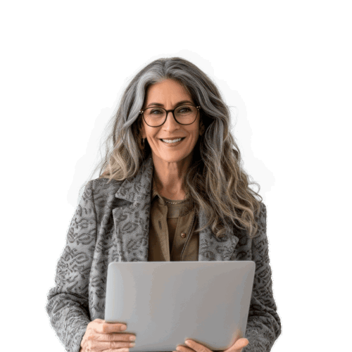 a person holding a laptop
