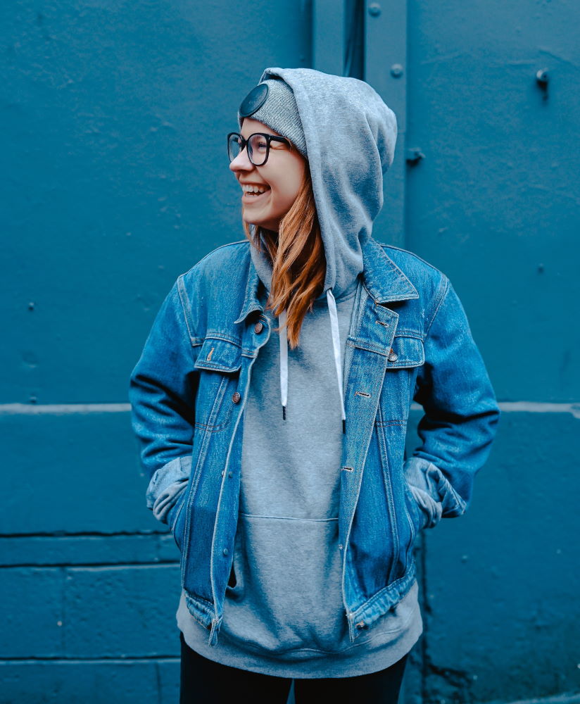 Female Blue Hoodie