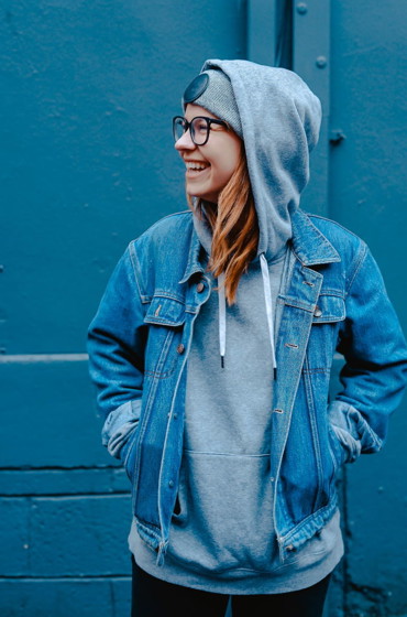 Female Blue Hoodie