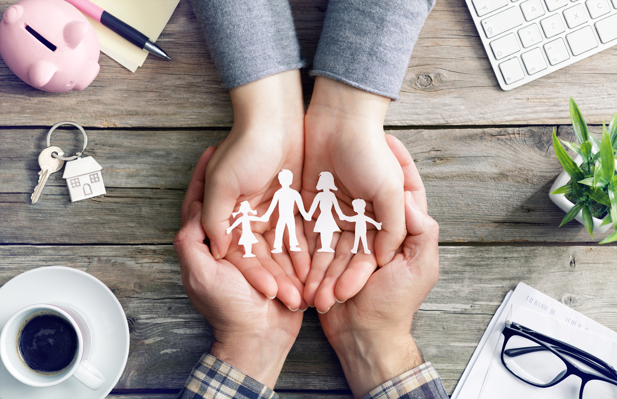 Hands In Hands Protecting Paper Family
