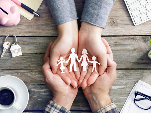 Hands In Hands Protecting Paper Family
