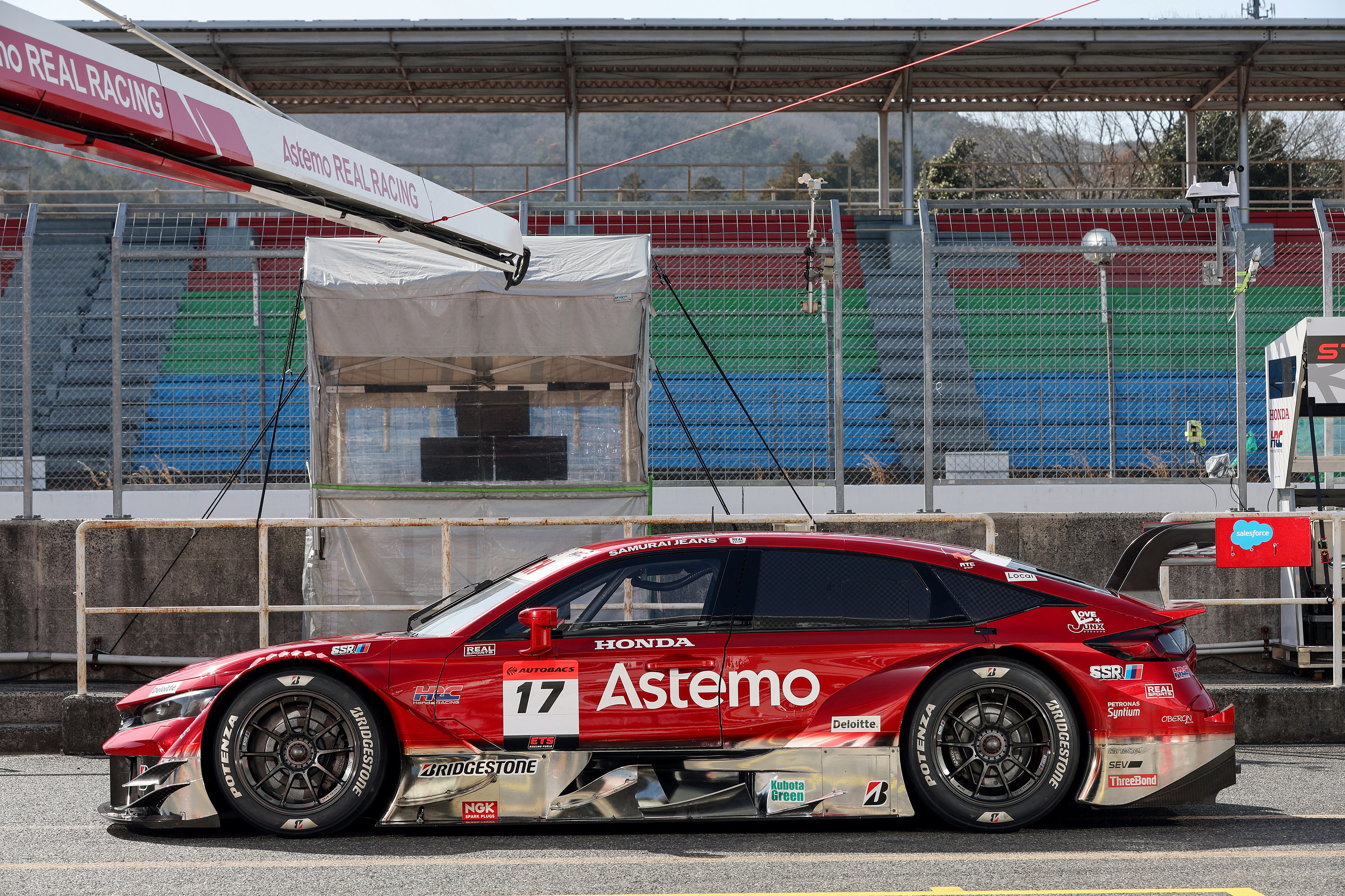 a race car parked on a track