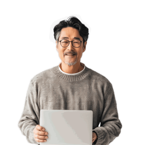a person holding a laptop