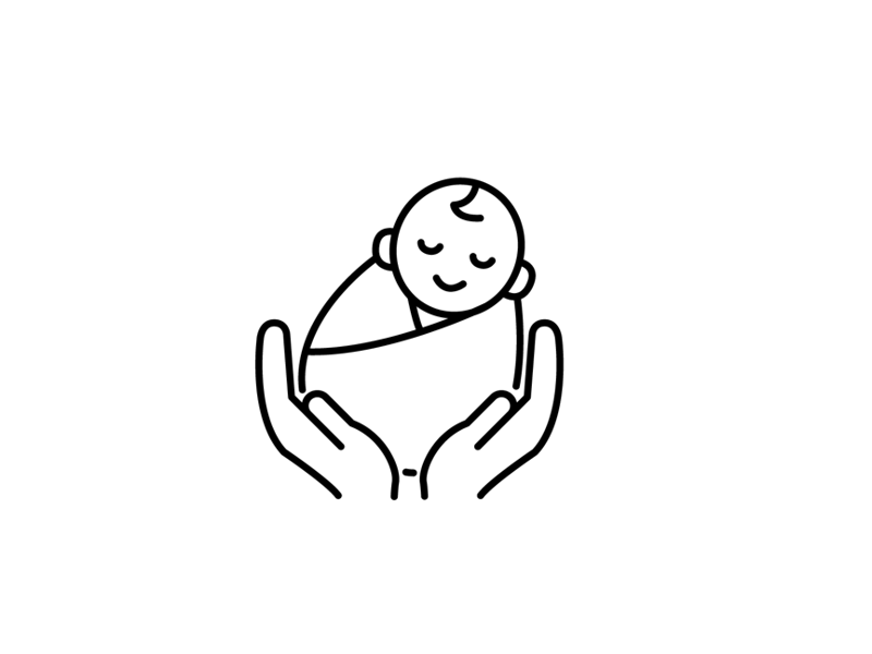 ラップを巻いた赤ちゃん