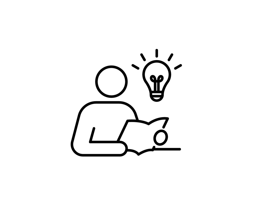 電球で本を読んでいる人
