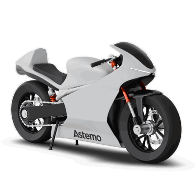ein weißes Motorrad mit schwarzen Rädern